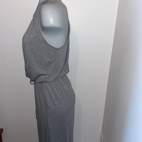GAP jumpsuit sleeveless wide leg drawstring waist viscose gray medium - Picture 5 of 8